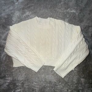 White Cable Knit Sweater